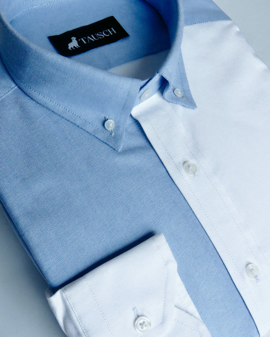 AMSTERDAM CAMISA OXFORD BICOLOR AZUL BLANCO